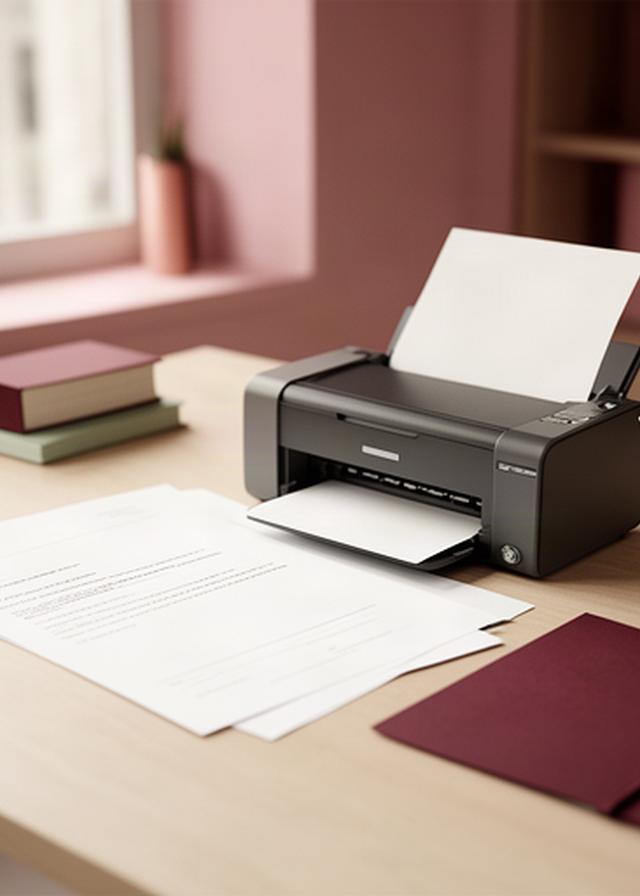Printed service agreement beside a desktop printer on a tidy Hutchinson office desk
